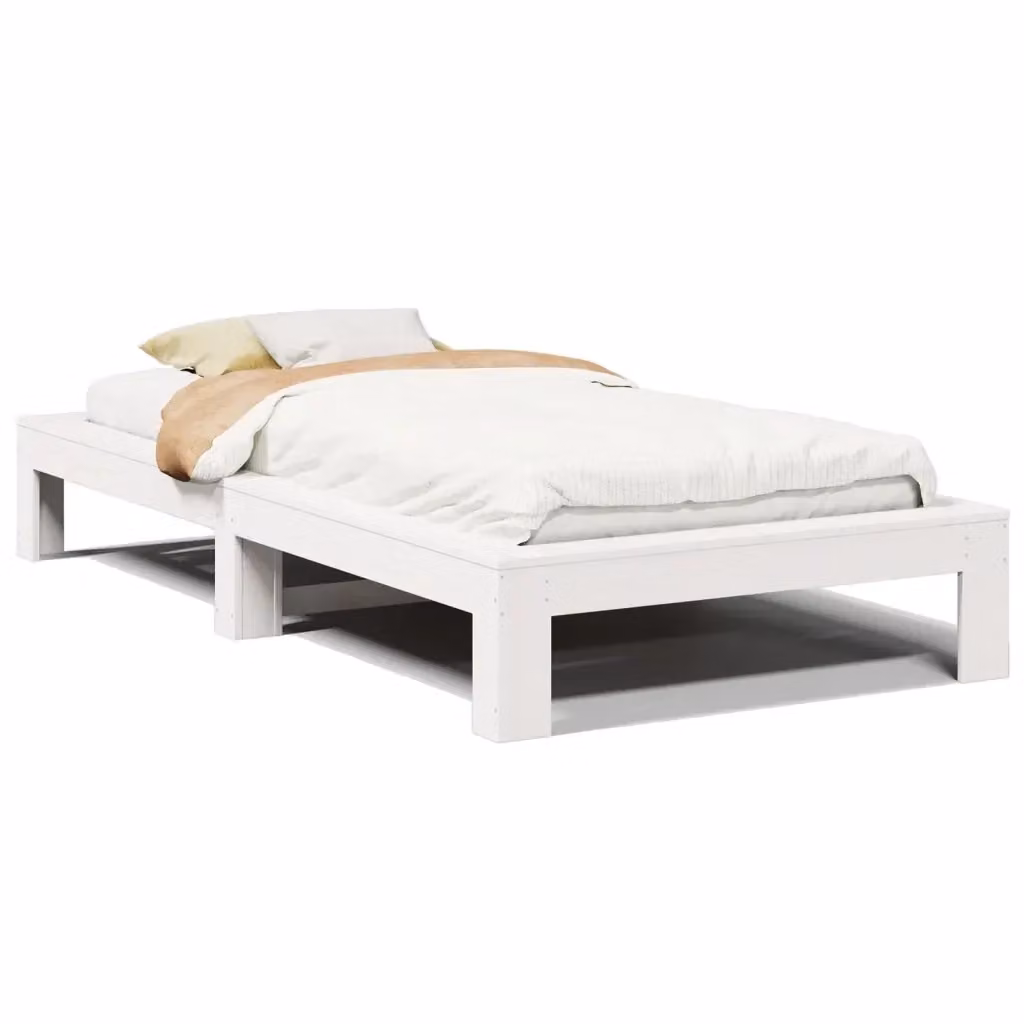 vidaXL Giroletto in legno massello di pino bianco con doghe piatte L/P: 200 x 100 cm – 2