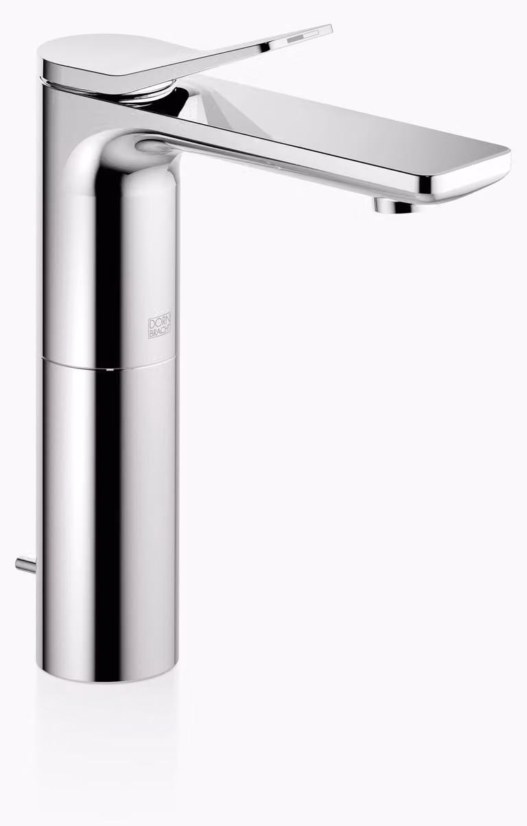 Dornbracht LISSÉ Mitigeur monocommandé pour lavabo avec pied surélevé, avec garniture d'écoulement, saillie 130mm, 33506845-00, 33506845-00
