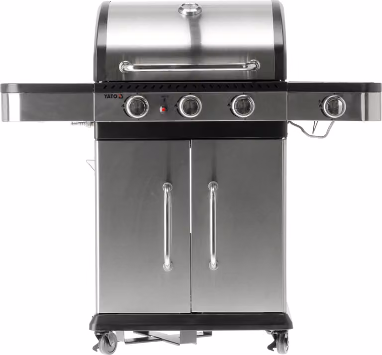 Grill a gas 11,2kW, 3+1 bruciatori, acciaio inox 122 x 57 x 112cm