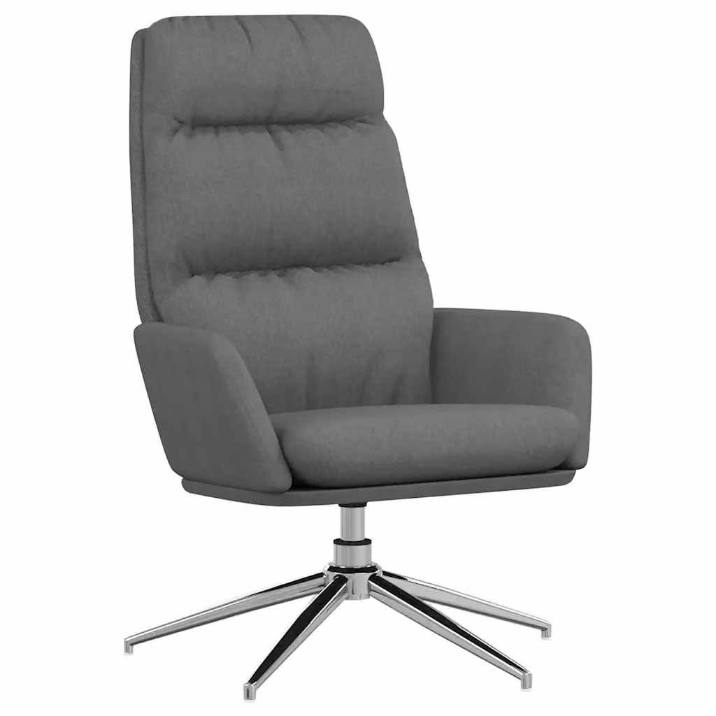 Poltrona Relax Recliner Grigio con Braccioli e Base Girevole 360 in Tessuto e Metallo – 2