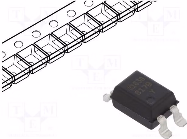 5 optoaccoppiatori SMD, tensione di uscita massima (Uce): 35V, modello LTV-817S-TA1-B. Optoaccoppiatori con 1 canale di uscita