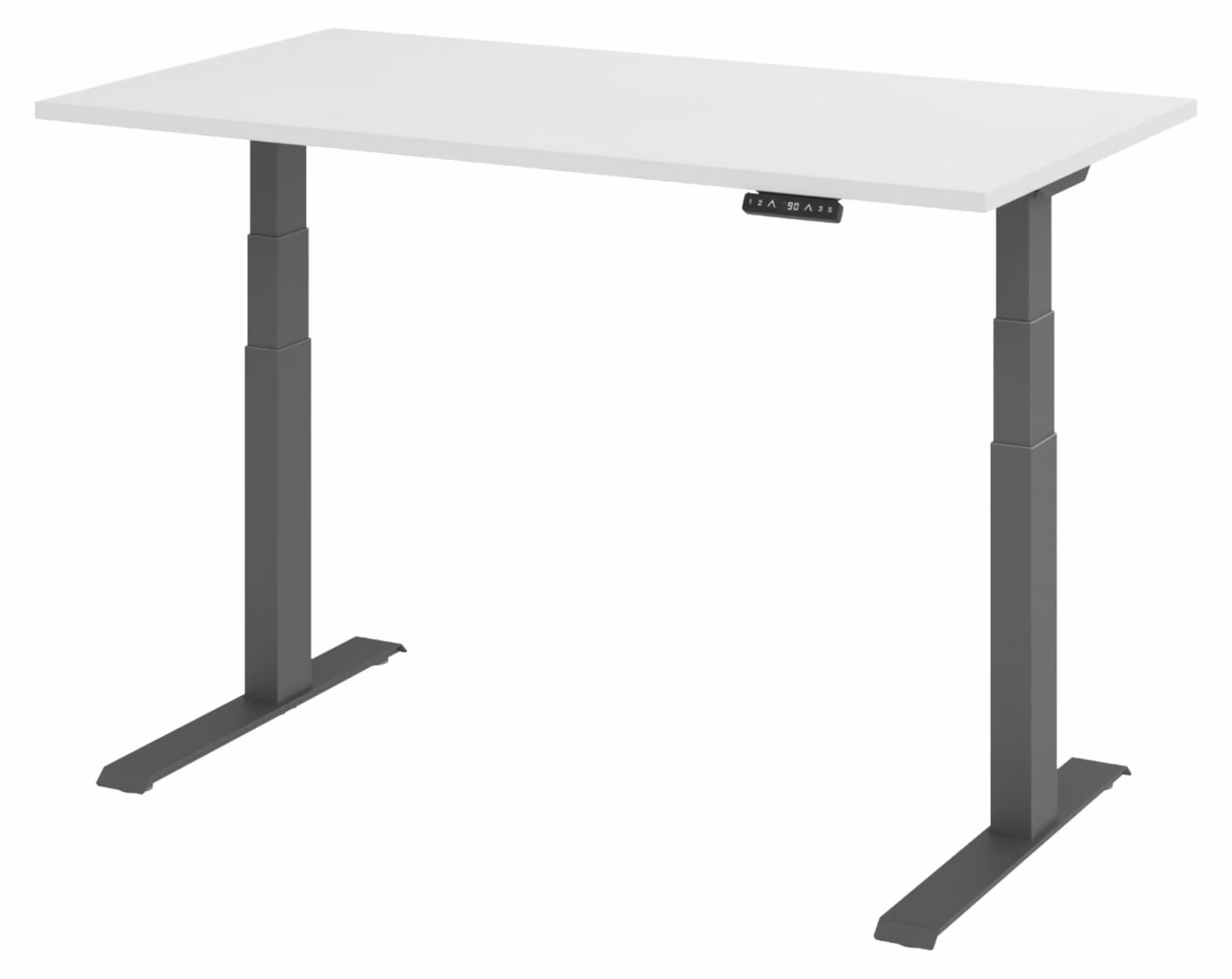 Scrivania elettrica bümö modello XDKB - Finitura: Bianco, Struttura: Grafite, Dimensioni: 140 x 80 cm