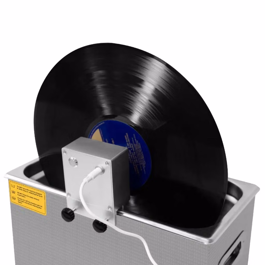 T-Mech Adattatore per vinile a ultrasuoni per la pulizia di dischi in vinile, colore argento, 33, 45, 78 Giri – 2