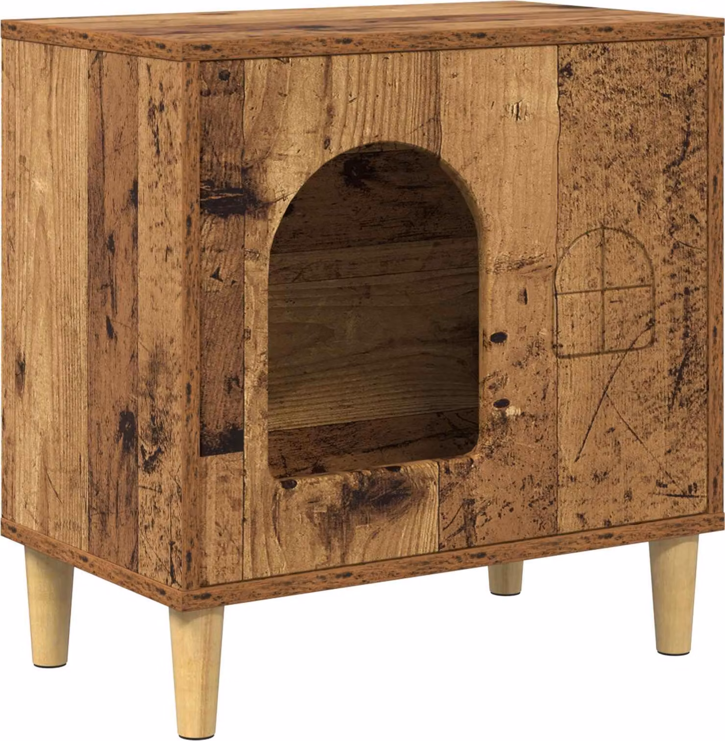 Casa per Gatti Legno vecchio 51 x 30 x 52 cm Legno multistrato