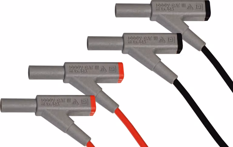 PeakTech P 7025 - Puntali di prova ~ 1000 V / 16 A ~ con prese di sicurezza da 4 mm e accoppiamento