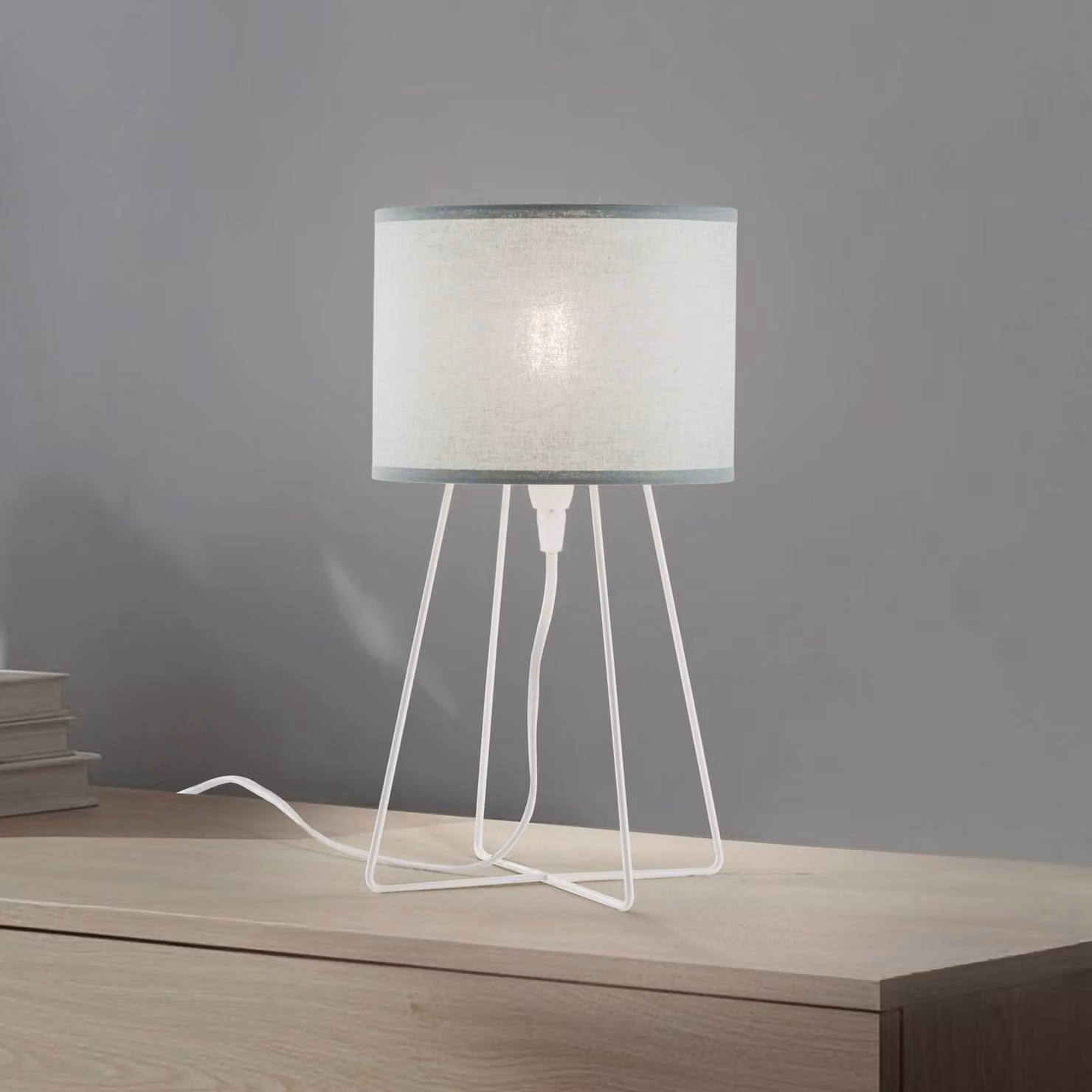 Lampada da tavolo Trixi Duolla, Verde, Soggiorno / Sala da pranzo, Tessuto / Stoffa / Seta, Lampada da tavolo