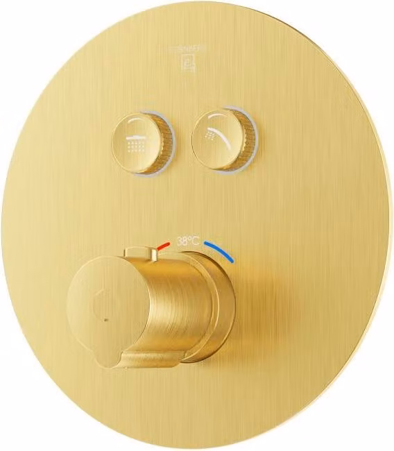 Steinberg Série 390 Set de montage final, pour thermostat encastré 1/2, pushtronic, pour 2 consommateurs, rond, 39042233BG, 39042233BG