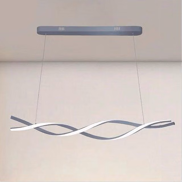 Trade Shop Lampadario a Sospensione LED Argento con Design a Spirale Ondulata e Luce 4000K