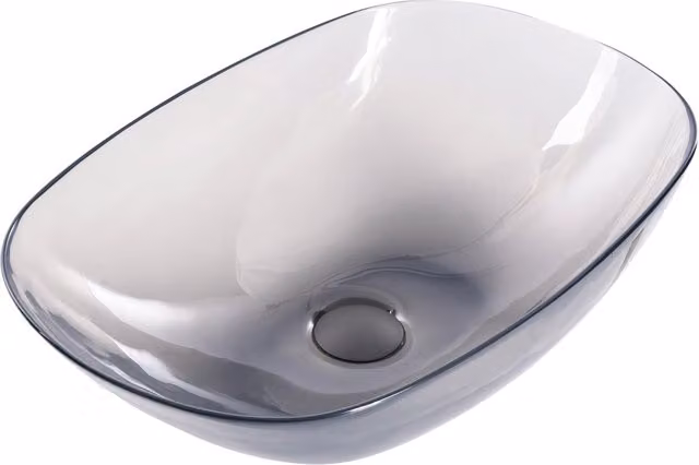 Lavabo da appoggio BELIANI in superficie solida nero semitrasparente L: 36 cm, P: 34 cm, H: 15 cm
