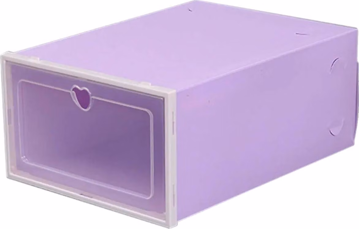 Contenitore per scarpe, design impilabile, costruzione resistente, colore LILLA