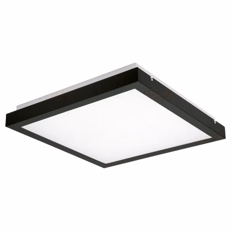 Plafoniera LED quadrata TYBIA bianco-nera 25 W, bianco neutro 2600 lm, alluminio, dimensioni: 6,5 x 32 x 32 cm, IP20, Kanlux
