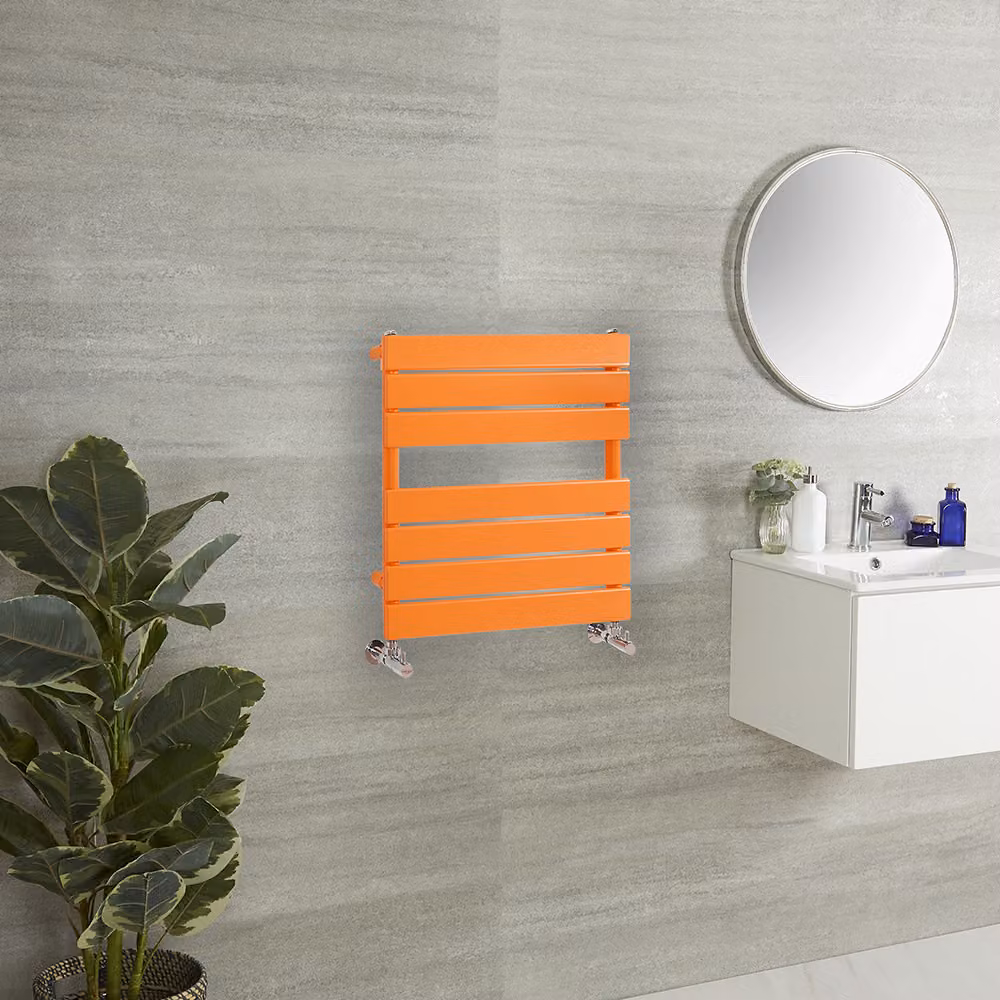 Scaldasalviette di Design - 600mm x 400mm - Arancione (Sunset Orange) - Lustro