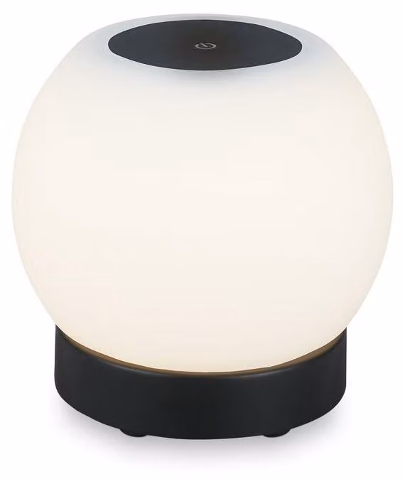 Lampada da tavolo a LED ricaricabile Dimmerabile in vetro senza fili Touch 3W nera Ø16cm Briloner
