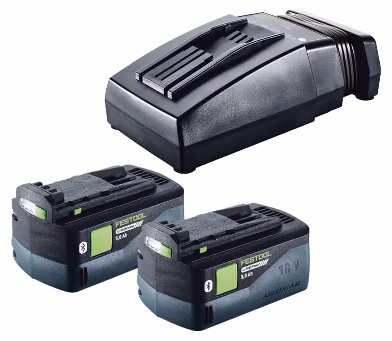 Set energia Festool 2x BP 18 Li 5,0 HP-ASI Batteria HighPower 18 V 5,0 Ah ( 2x 578519 ) + caricabatterie TCL 6 ( 201135 )