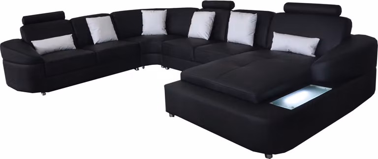 Leder Sofa Couch Wohnlandschaft Eck Garnitur Design Modern Sofas U-Form Couchen