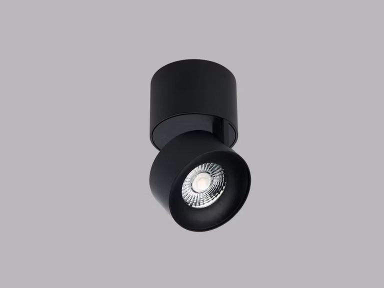 Apparecchio orientabile e inclinabile a soffitto LED2 KLIP ON CRI90, variante: 11 W, 3000 K, base nera, riflettore nero