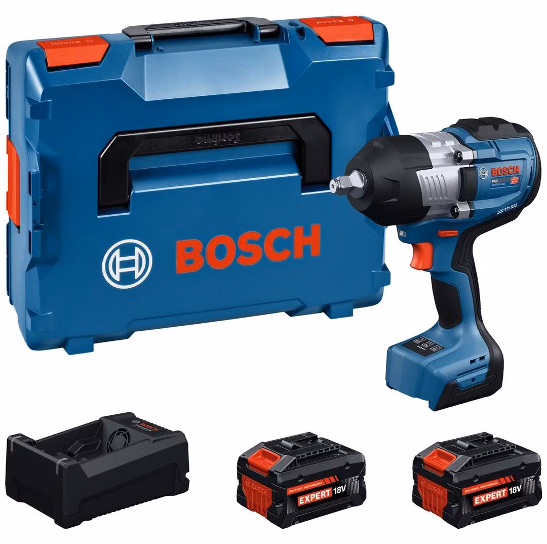 Avvitatore a impulsi GDS18V-1400, 2 batterie EXBA18V-80, confezionato in valigetta L-BOXX