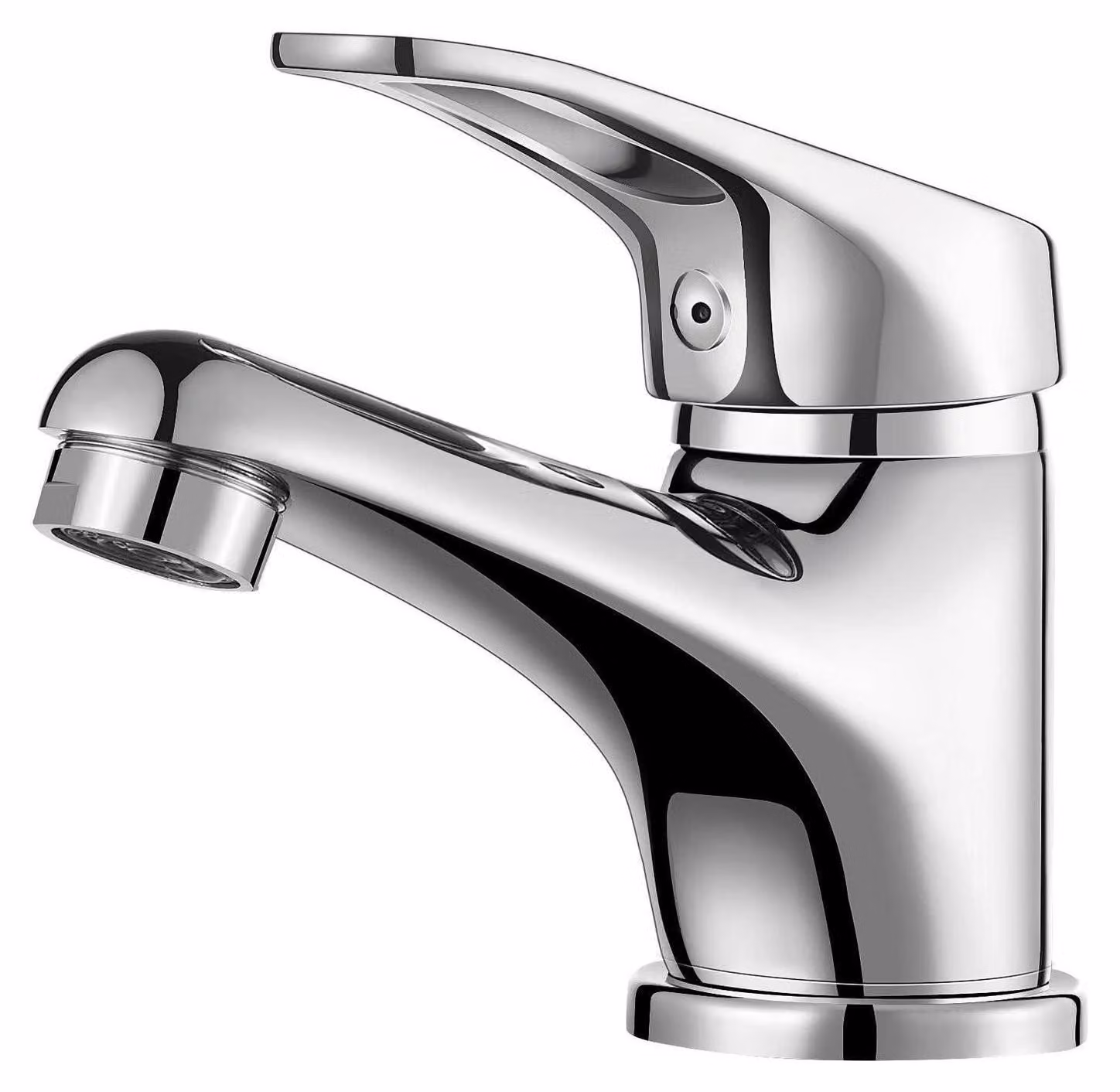 Miscelatore per lavabo da bagno, per acqua fredda e calda, a risparmio idrico, finitura cromata
