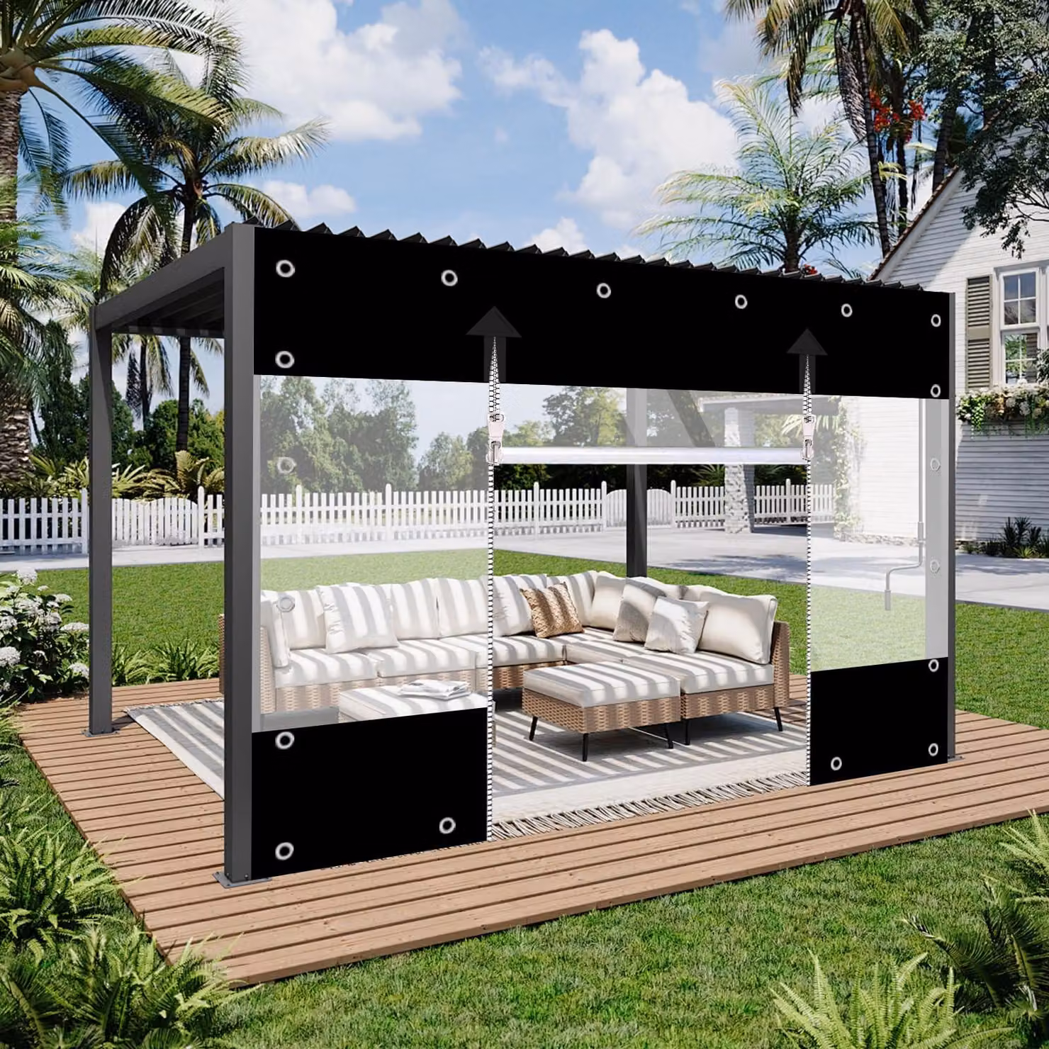 SolidKeus - Telo di copertura impermeabile in PVC con cerniera, ideale per uso esterno