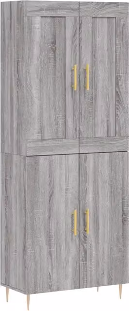 Credenza | Madia | Buffet da pranzo | Armadio da pranzo Grigio Sonoma 69,5x34x180 cm in Legno Multistrato