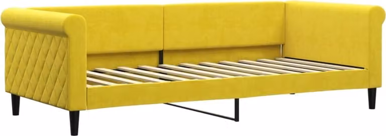 Letto da Giorno Giallo 90x200 cm in Velluto