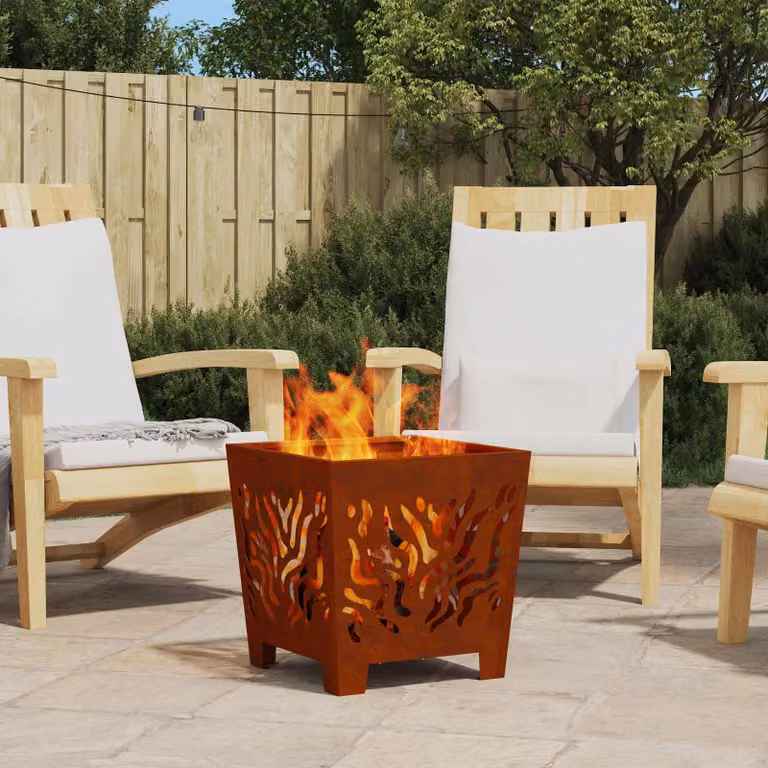 Focolare da esterno vidaXL in acciaio corten marrone L/P/H: 40 x 40 x 40 cm
