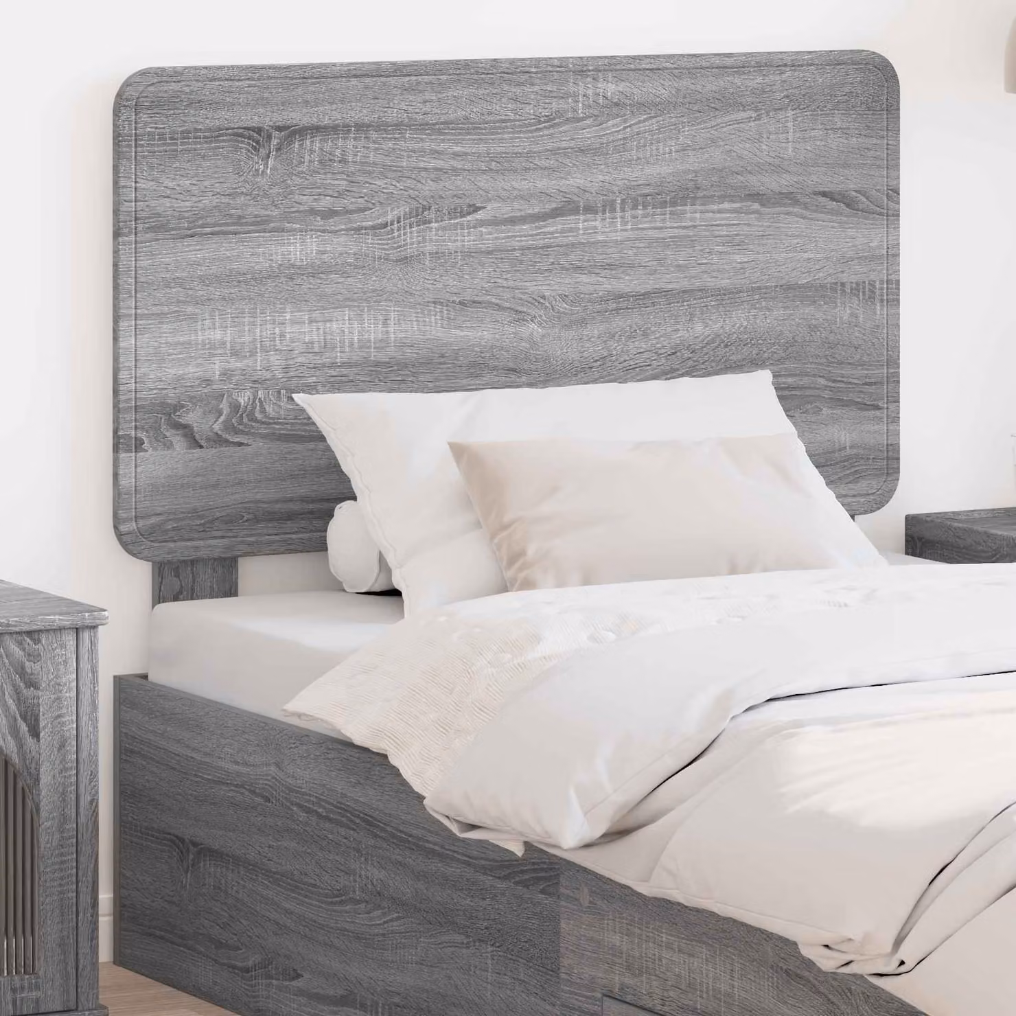 Testiera per letto moderna vidaXL in legno ingegnerizzato grigio opaco