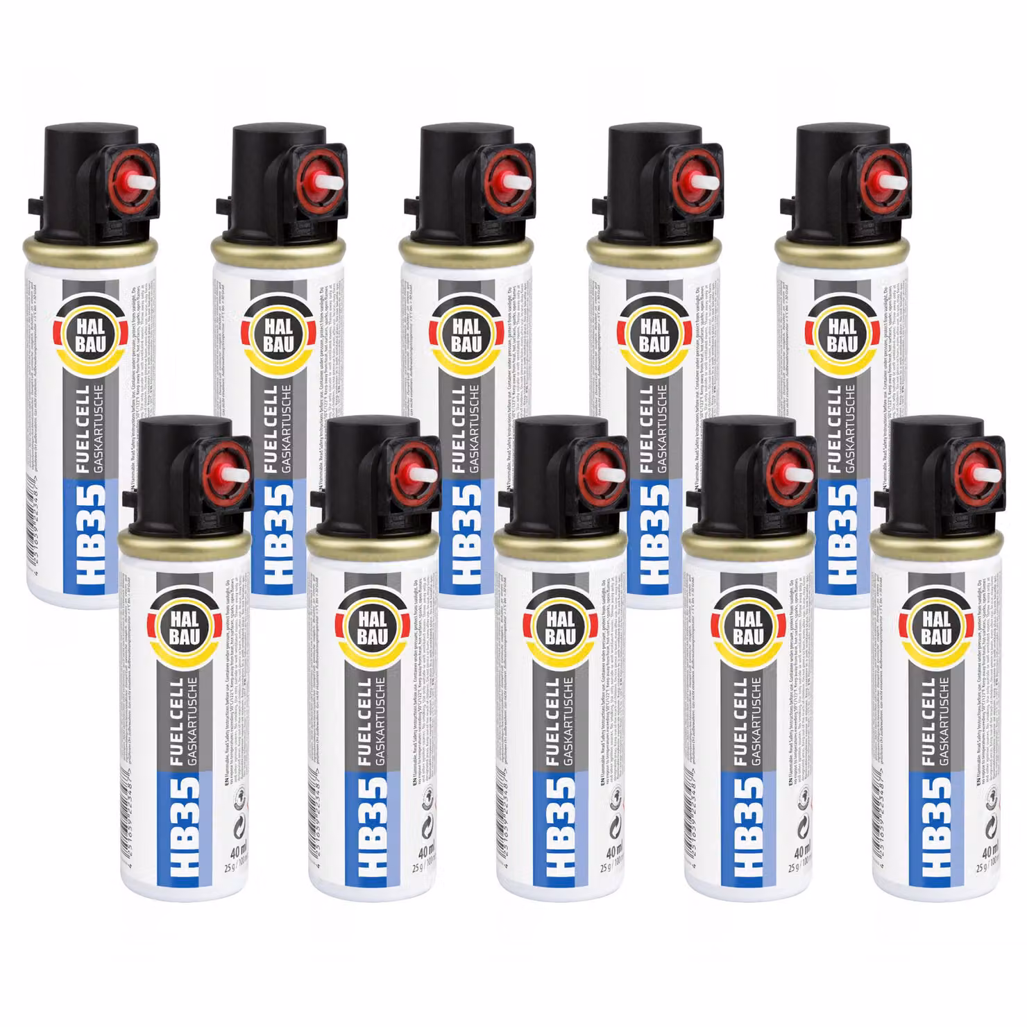 Cartuccia di ricambio HALBAU da 100 mm e 40 ml per chiodatrice, confezione da 10 cartucce HB35