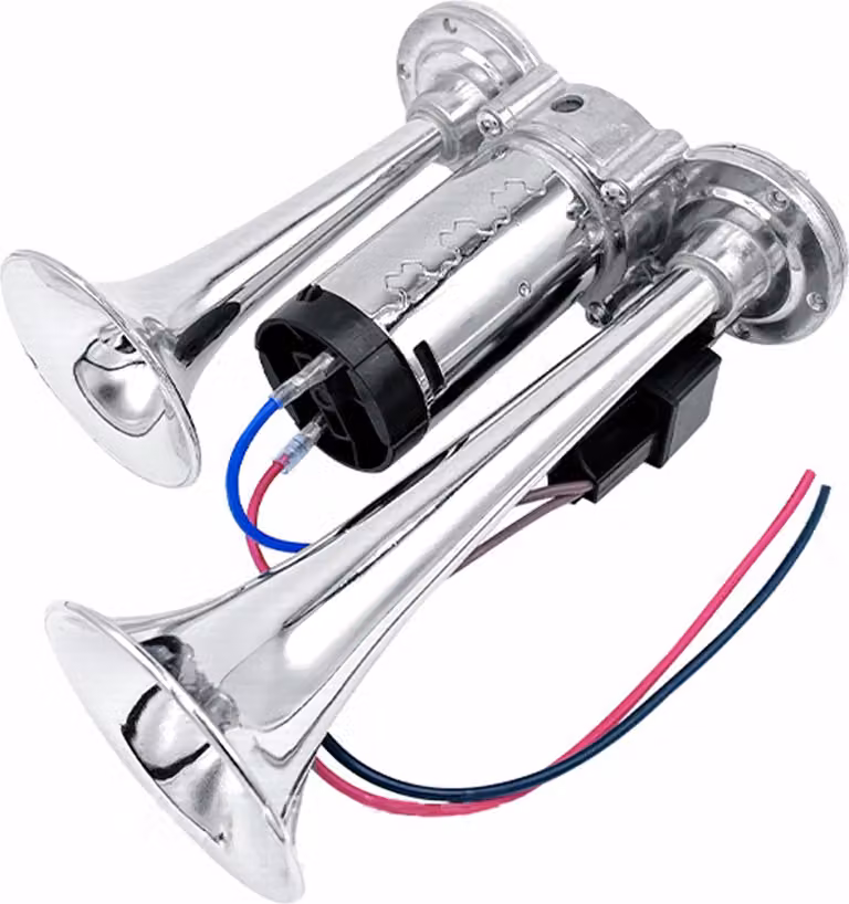 600 dB a doppia tromba, set di clacson super rumorosi con compressore, universali per auto, moto, camion, treni, barche da 12 V
