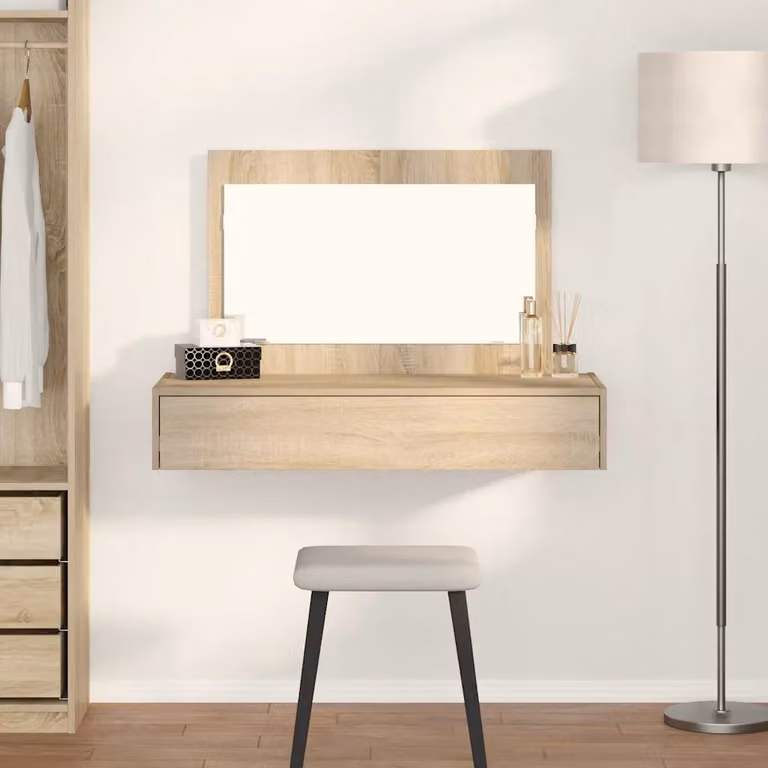 vidaXL Tavolo da Trucco Moderno in Legno Marrone L: 100 cm, P: 40 cm, H: 70 cm