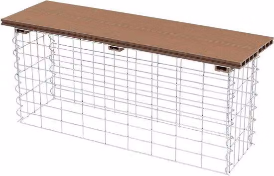 Panca da giardino - Piccolo sgabello in legno composito WPC - Lunghezza 100 cm - Colore marrone chiaro
