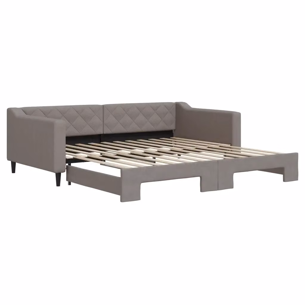 Divano Letto con Letto Estraibile vidaXL in Tessuto Beige o Grigio per Soggiorno e Camera da Letto L/P/H: 223 x 110 x 67 cm con Dimensioni Letto 100 x 200 cm – 2