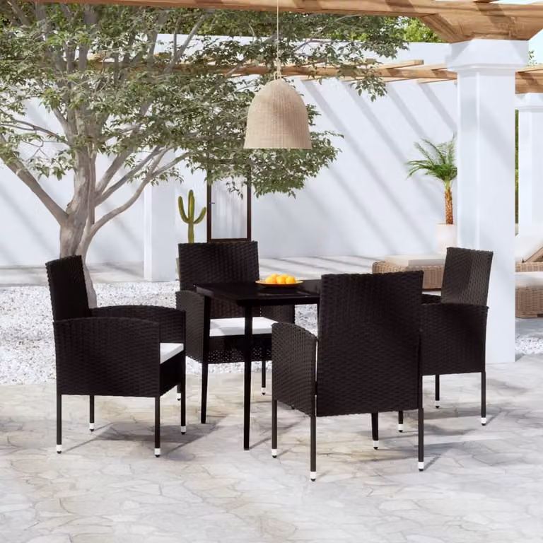 Maison Exclusive - Set da pranzo da giardino 5 pezzi nero