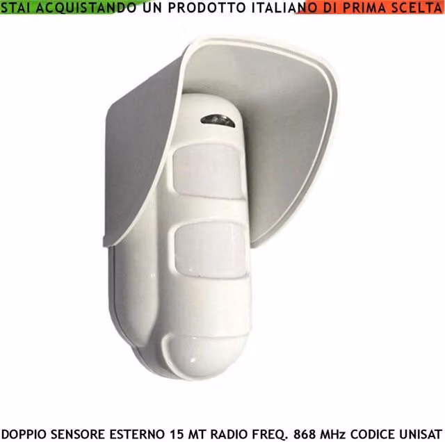 Sensore di Movimento Esterno Securvera con Doppia Tecnologia, Bianco, Gestibile tramite Smart App