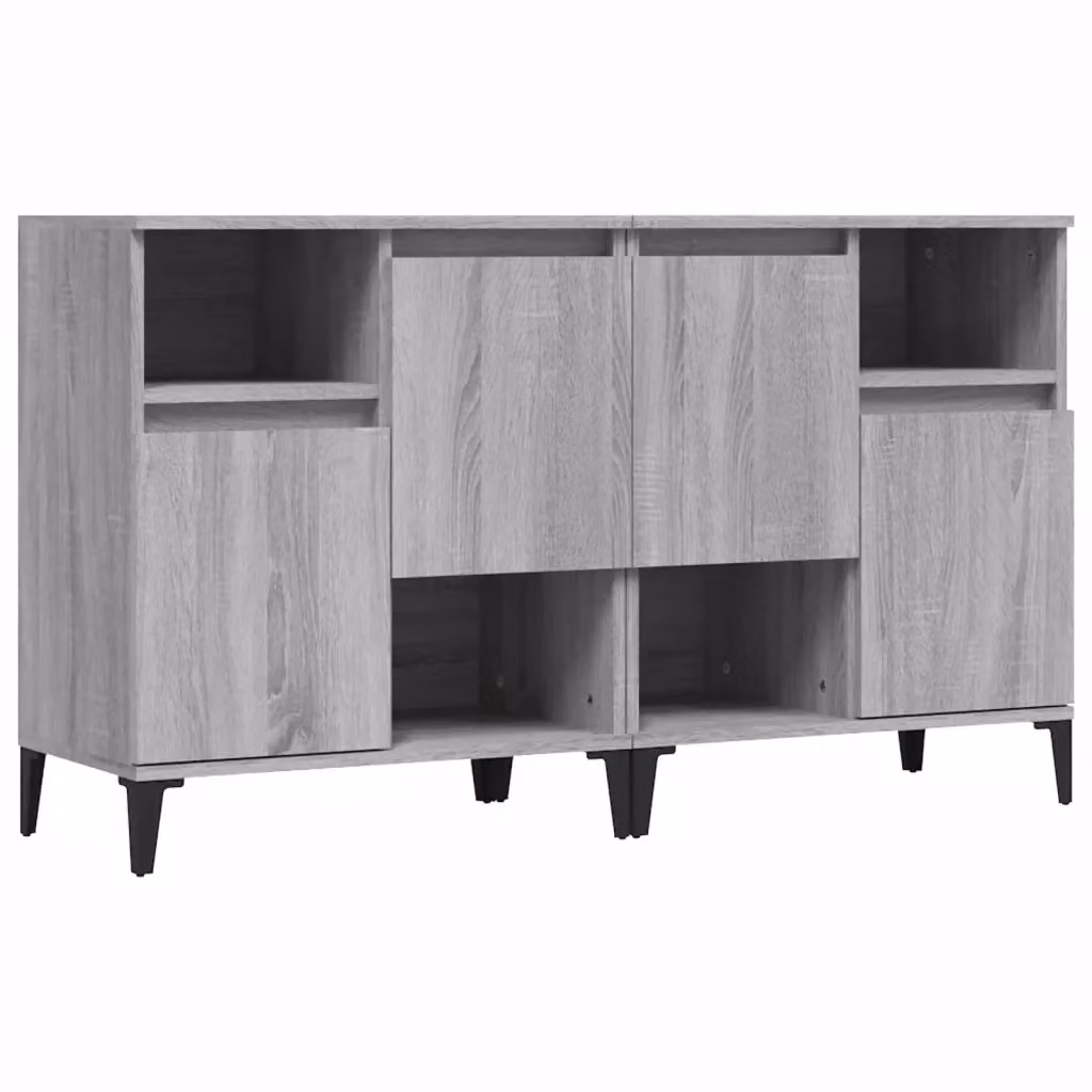 Set di 2 credenze da parete vidaXL in legno e metallo, colore grigio, L: 60 cm, P: 35 cm, H: 70 cm – 2