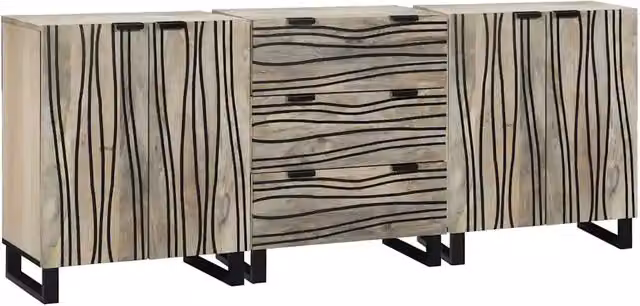 Set di Credenze 3 pz Bianco 180 x 33 x 75 cm 3310047