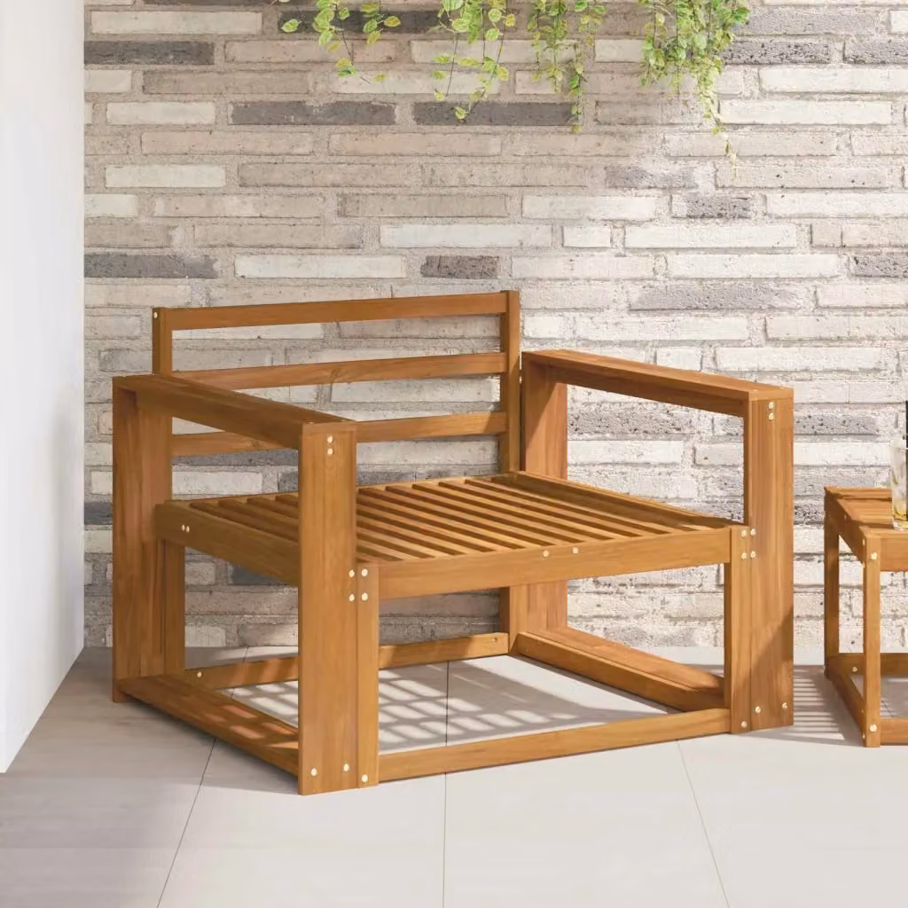 Divano centrale da esterno in legno di acacia naturale CFW6820149 colore marrone – 2