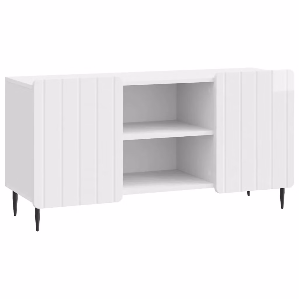 Mobile TV moderno DESIGN IN in bianco lucido con compartimenti media, L 102 cm x P 34,5 cm x H 52 cm – 2