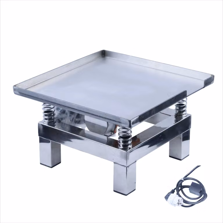Tavolo vibrante per calcestruzzo - Mini tavolo vibrante - Piattaforma in acciaio inossidabile 35 x 35 cm - 220V - 3000 giri/min - Ampiezza 1–2 mm
