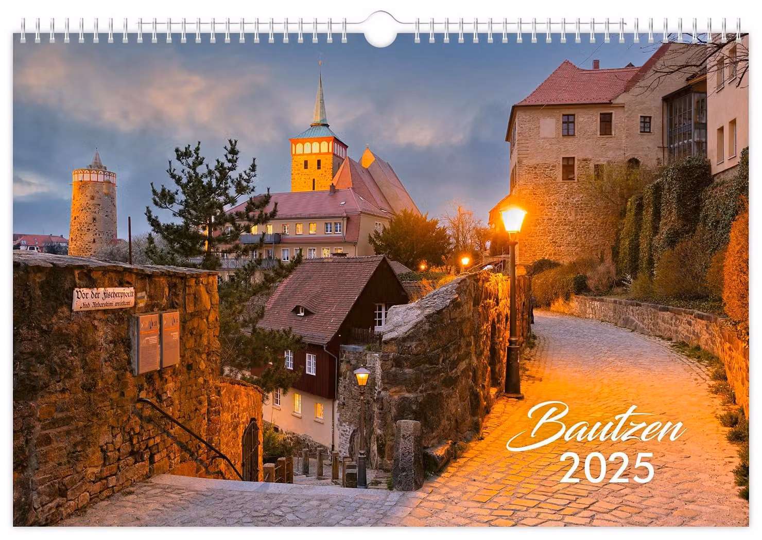 Calendario di Bautzen 2025 - formato 45 x 30 cm, con calendario bianco