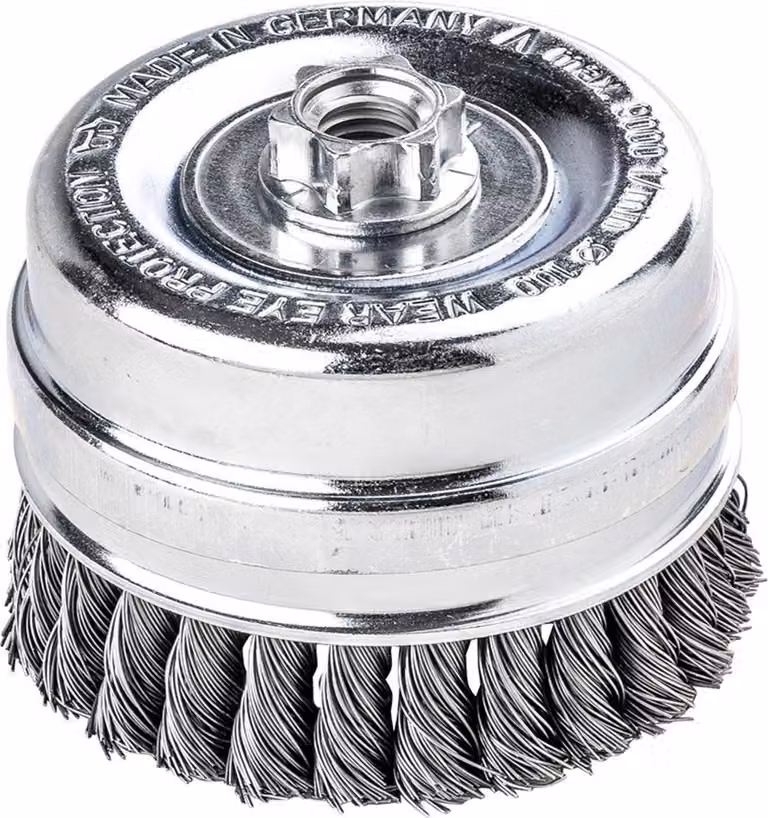 Spazzola a tazza intrecciata Lessmann Ø80 mm VA 9.000 min-¹ - 486217