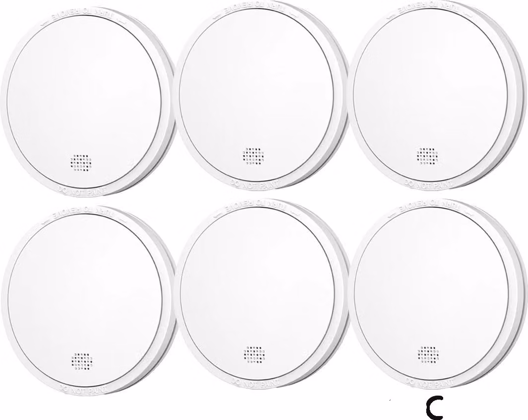 Rilevatore di fumo, durata della batteria 10 anni, allarme 85 dB, 6PC