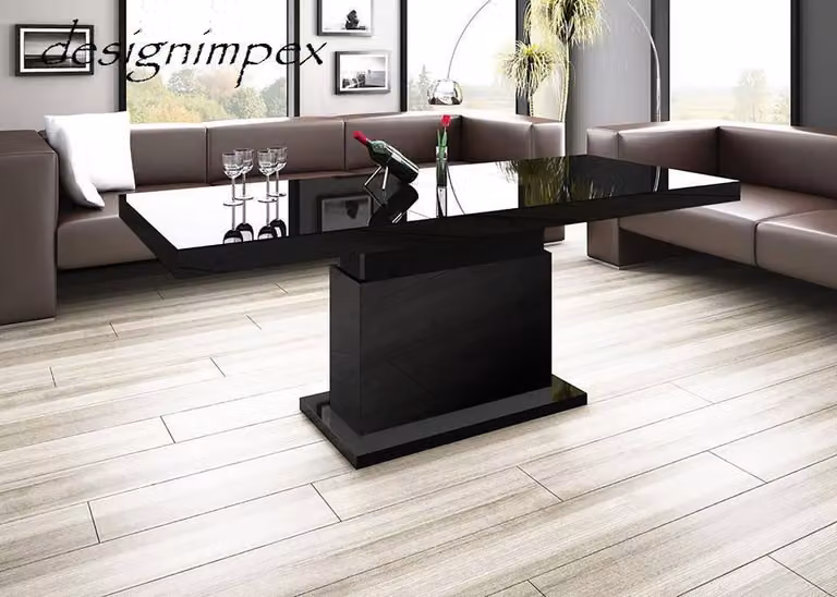 Tavolino di design H-333, regolabile in altezza e allungabile, tavolo da pranzo