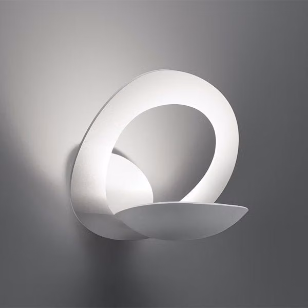 Artemide Pirce Micro Applique LED dimmabile in metallo bianco e oro/ottone