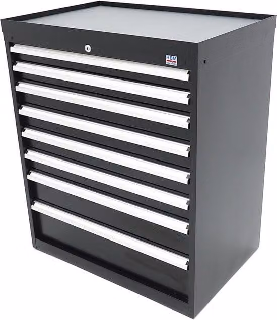 Cassetta portattrezzi a 8 scomparti, dimensioni 88 x 58 x 100 cm, colore nero