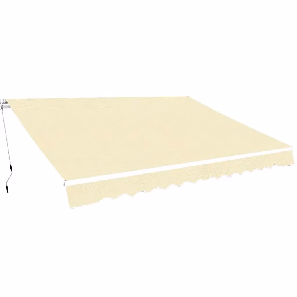 Tenda da Sole Pieghevole Manuale vidaXL con Bracci Pieghevoli in Alluminio e Tessuto in Poliestere, Colore Beige, Larghezza: 400 cm