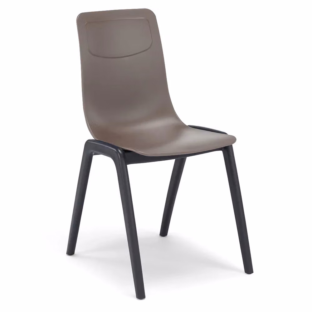 Set di 2 sedie impilabili Redokasa in tecnopolimero color beige e antracite con design moderno – 2