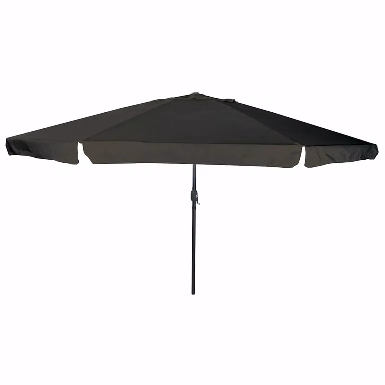 Ombrello da giardino vidaXL Nero in poliestere e acciaio L/P/H: 394 x 394 x 248 cm