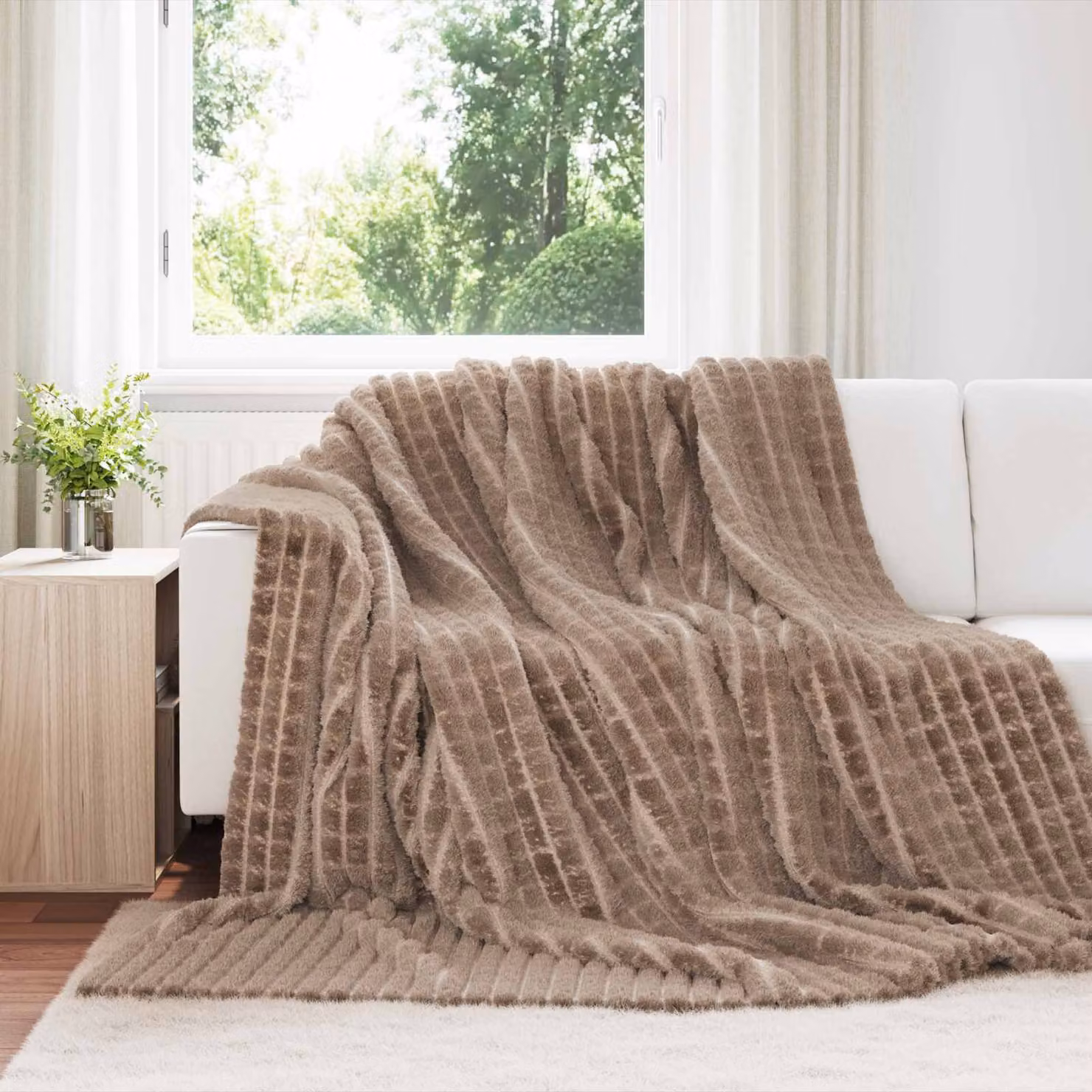 vidaXL Coperta Cammello 270 x 240 cm 1.69 kg Panno
