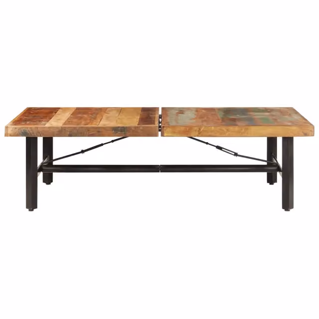 Tavolino da salotto rettangolare vidaXL in legno e metallo multicolore L: 90 cm, P: 90 cm, H: 42 cm – 1